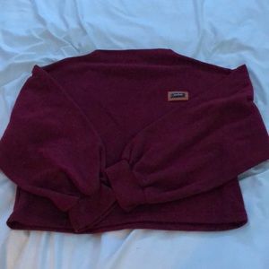 burgundy sweater mock neck pullover